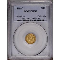 1859-C G$1 XF40 PCGS. Variety 11-M. A m