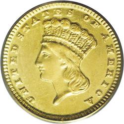 "1859-D G$1 MS62 PCGS. Variety 11-N, the"