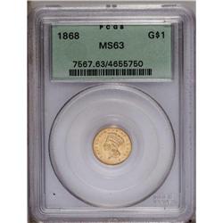 1868 G$1 MS63 PCGS. Bright and prooflik