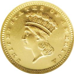 "1883 G$1 MS66 S NGC. A flashy, semi-pro"