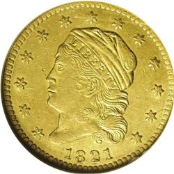 "1821 $2 1/2 AU58 NGC. Bass-3018, Breen-"