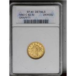 1840-C $2 1/2 --Graffiti--ANACS. XF40 D
