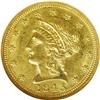 Image 1 : 1843 $2 1/2 MS61 NGC. This straw-gold L