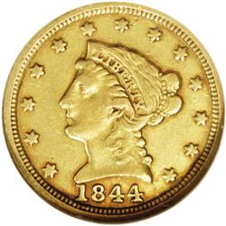 1844-C $2 1/2 XF45 NGC. Variety 6-E. Th
