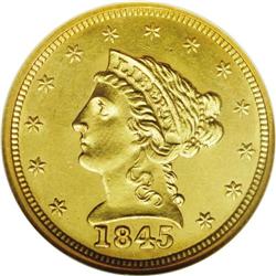 1845 $2 1/2 MS63 NGC. Fully brilliant a