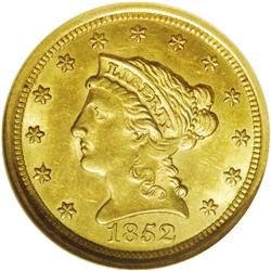 "1852-O $2 1/2 MS61 NGC. Breen-6219, ""Ve"