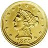 Image 1 : 1855-D $2 1/2 --Cleaned--ANACS. AU55 De