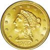 Image 1 : 1907 $2 1/2 MS65 PCGS. This flashy peac
