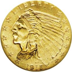 1915 $2 1/2 MS64 NGC. The satiny golden