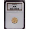 Image 1 : 1925-D $2 1/2 MS64 NGC. Soft luster pee
