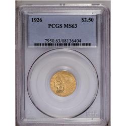 1926 $2 1/2 MS63 PCGS. A lustrous coin 