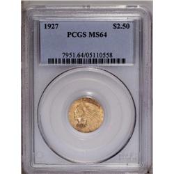 1927 $2 1/2 MS64 PCGS. Frosty and lustr