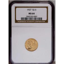1927 $2 1/2 MS64 NGC. Boldly struck exa