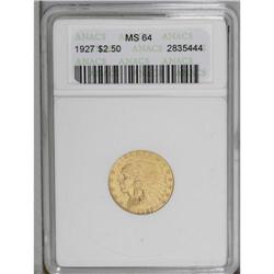 1927 $2 1/2 MS64 ANACS. Typically attra