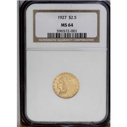 1927 $2 1/2 MS64 NGC. Lustrous and care