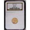 Image 1 : "1929 $2 1/2 MS64 NGC. Sharply struck, w"