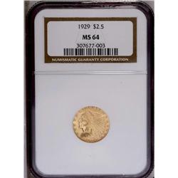 1929 $2 1/2 MS64 NGC. This is a highly 