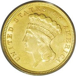 1854 $3 MS62 PCGS. The Three dollar pie
