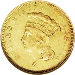 1854-O $3 --Cleaned--ANACS. AU50 Detail