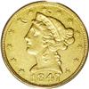 Image 1 : 1847-C $5 XF45 PCGS. Variety 9-E. The v