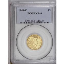 1848-C $5 XF40 PCGS. A pleasing example