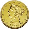 Image 1 : 1848-C $5 MS61 ANACS. Variety 11-E. Des