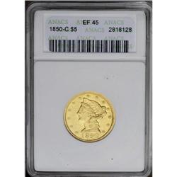 1850-C $5 XF45 ANACS. Variety 15-F. The