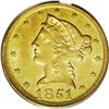 Image 1 : 1851-D $5 MS62 PCGS. Ex: Green Pond. Va