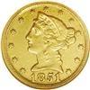 Image 1 : 1851-D $5 Weak D AU55 NGC. Variety 26-O