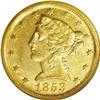 Image 1 : 1853-D $5 Large D MS61 NGC. Variety 29-