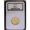 Image 3 : 1853-D $5 Large D MS61 NGC. Variety 29-