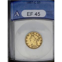 1857-C $5 XF45 ANACS. Variety 25-J. An 