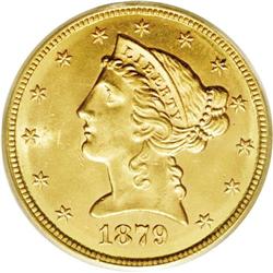 1879-S $5 MS65 PCGS. A surprisingly dif