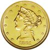 Image 1 : 1881-CC $5 --Cleaned--ANACS. AU58 Detai