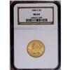 Image 1 : 1886-S $5 MS64 NGC. The unblemished sur