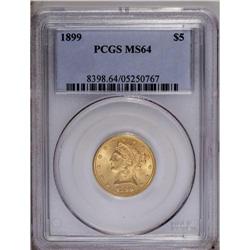 1899 $5 MS64 PCGS. A beautiful Choice L