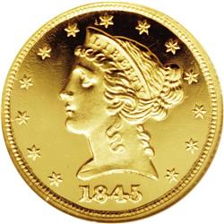 1845 $5 PR66 Ultra Cameo NGC. The histo
