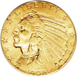 1908-S $5 MS64 PCGS. While a legitimate