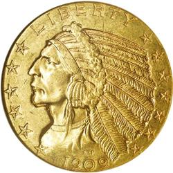 1909-D $5 MS63 NGC. With a complete str