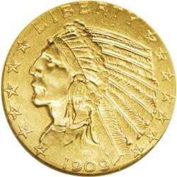 1909-D $5 MS64 NGC. The striking detail