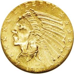 "1910-S $5 MS63 NGC. The 1910-S, like al"