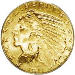 1911 $5 MS64 PCGS. A highly lustrous an
