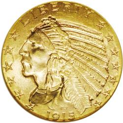 1915 $5 MS64 NGC. A sharply struck and 