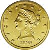 Image 1 : "1865-S $10 --Damaged, Improperly Cleane"