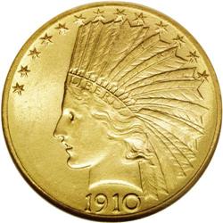 1910-D $10 MS66 NGC. The 1910-D is rela