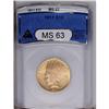 Image 1 : "1911 $10 MS63 ANACS. Yellow-gold, flash"