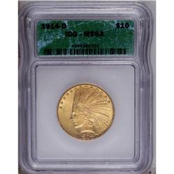 1914-D $10 MS63 ICG. Dazzling luster wi