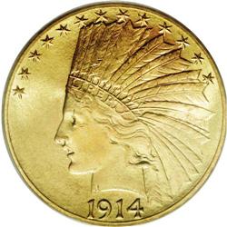 1914-D $10 MS65 PCGS.From The Alexander