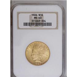 1926 $10 MS63 NGC. A fully lustrous gre