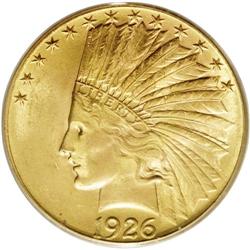 1926 $10 MS64 PCGS. The vibrant cartwhe